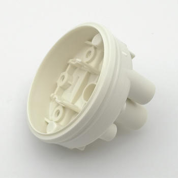 Injection molded part for white pressure switch body